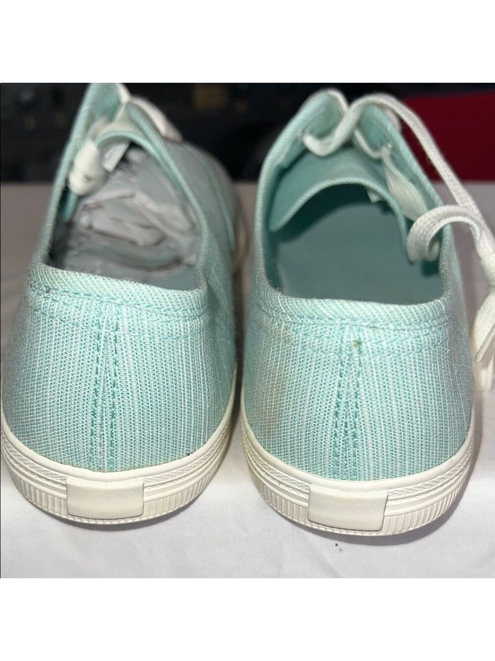 Women's Light Green Canvas Sneakers - Picture 7 of 15